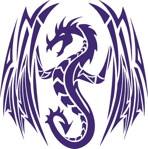 Tribal Dragon Wings Tail Creature Car Truck Window Laptop Vinyl Decal Sticker