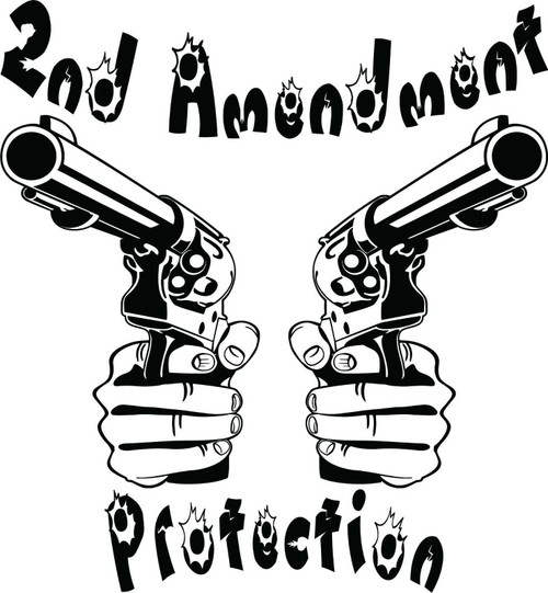 2nd Amendment Hand Gun Protection Car Truck Window Laptop Vinyl Decal Sticker Black