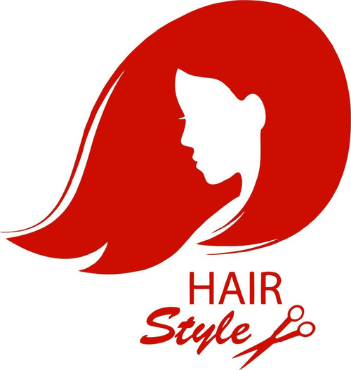 Hair Girl Stylist Beauty Tanning Salon Car Truck Window Vinyl Decal Sticker Red