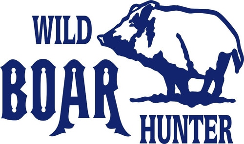 Wild Boar Hunter Pig Hog Hunting Bow Gun Car truck Window Vinyl Decal Sticker Blue