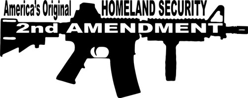 2nd Amendment Rifle Machine Gun Car Truck Window Wall Laptop Vinyl Decal Sticker Black