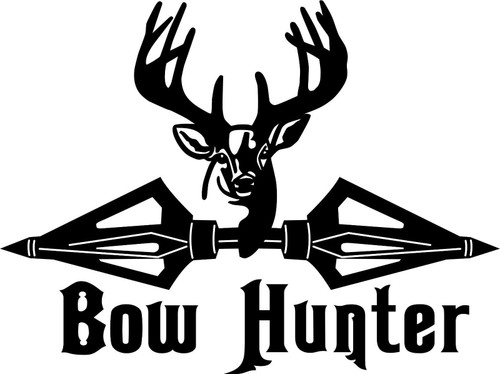 Bow Hunter Hunting Deer Broadheads Arrow Car Truck Window Vinyl Decal Sticker Black