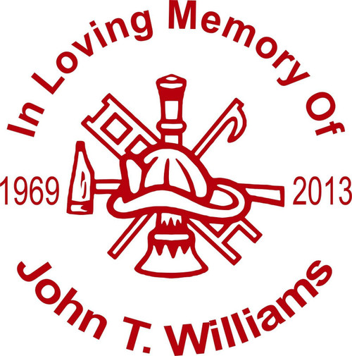 Loving Memory Firefighter Scramble Fireman Car Truck Window Vinyl Decal Sticker Red