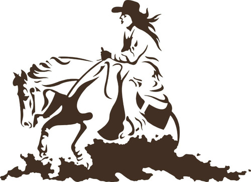 Cowgirl Horse Rodeo Western Cowboy Car Truck Window Laptop Vinyl Decal Sticker Black