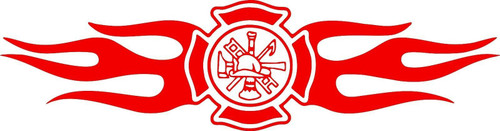 Maltese Cross Fireman Fire Rescue Car Truck Window Vinyl Decal Sticker Red