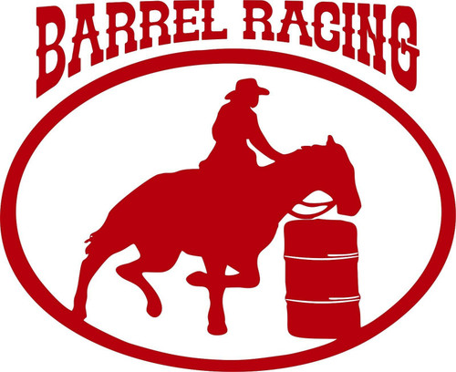 Horse Barrel Racing Rodeo Cowgirl Cowboy Car Truck Window Vinyl Decal Stickers Red