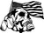 Skull Military Flag Dog Tag American Car Truck Window Laptop Vinyl Decal Sticker Black And White