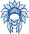 Native Indian Skull Skeleton Tribe Feathers Car Truck Window Vinyl Decal Sticker Blue