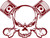 Skull Skeleton Piston Racing Bone Car Truck Window Laptop Vinyl Decal Sticker
