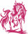 Unicorn Horse Horn Mystical Animal Rodeo Car Truck Window Vinyl Decal Sticker Red