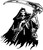 Grim Reaper Skeleton Skull Car Tattoo Boat Truck Window Vinyl Decal Sticker Black