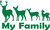 Family Hunting Deer Buck Doe Baby Fawn Car Truck Window Vinyl Decal Sticker Green