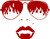 Girl Woman Vampire Sunglasses Lips Car Truck Window Laptop Vinyl Decal Sticker Red