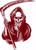 Grim Reaper Skeleton Hush Quiet Silent Car Truck Window Vinyl Decal Sticker Red