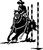 Rodeo Pole Bending Cowboy Cowgirl Horse Barrel Racing Window Vinyl Decal Sticker black