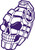 Skull Hand Grenade Weapon Military Car Truck Window Wall Vinyl Decal Sticker Blue