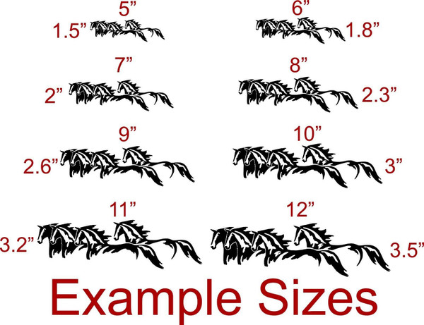 Wild Horses Running Western Rodeo Car Truck Window Wall Vinyl Decal Sticker Red And black