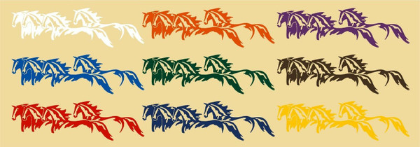 Wild Horses Running Western Rodeo Car Truck Window Wall Vinyl Decal Sticker Multi-Color