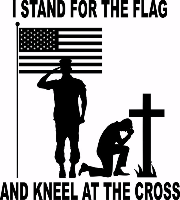 American Flag Soldier Christian Cross Freedom Window Laptop Vinyl Decal Sticker