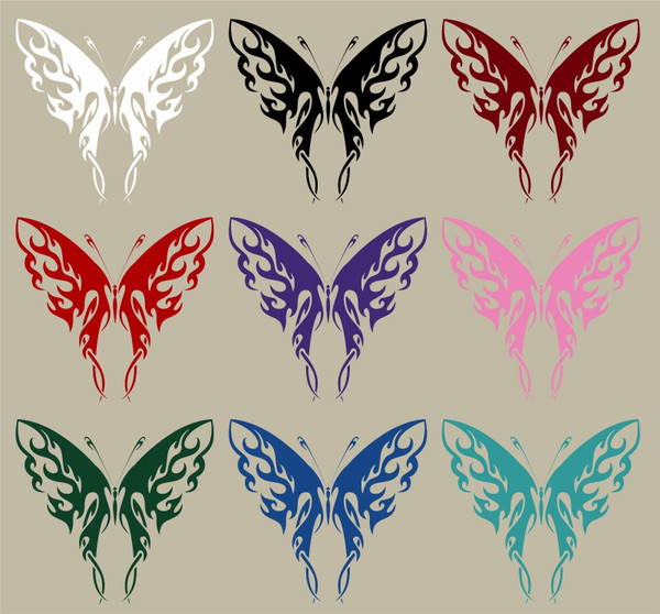 Butterfly Tribal Flame Design Truck Car Window Laptop Vinyl Decal Sticker