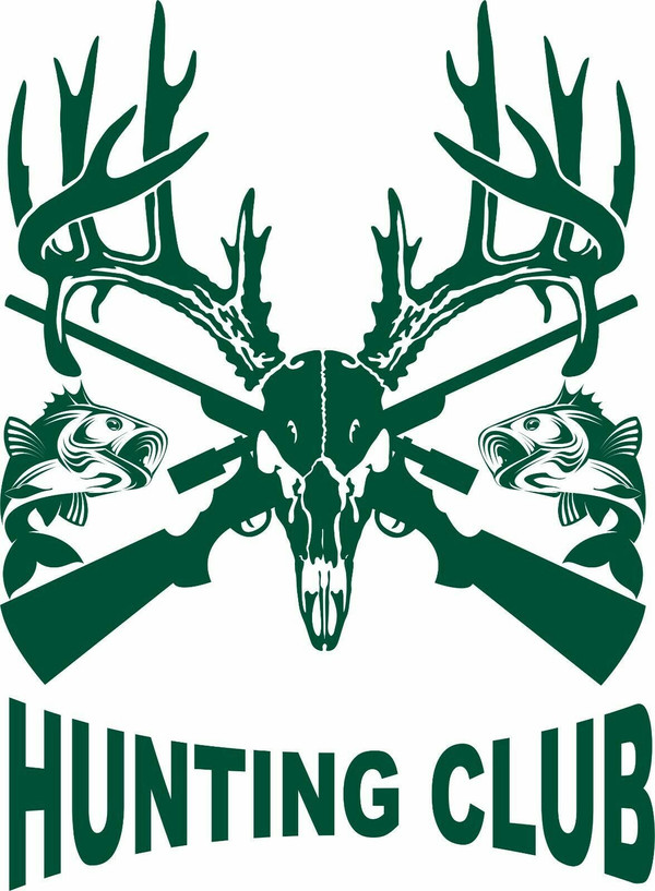 Deer Skull Hunting Fishing Custom Text Buck Car Truck Window Vinyl Decal Sticker Green