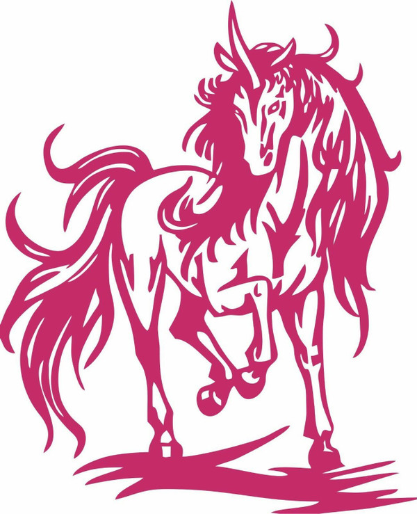 Unicorn Horse Horn Mystical Animal Rodeo Car Truck Window Vinyl Decal Sticker Red