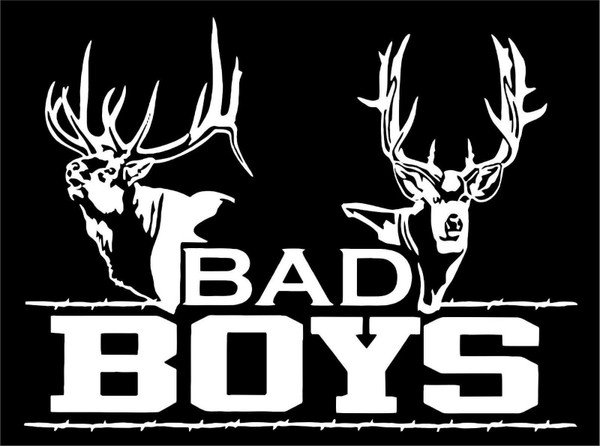 Bad Boys Hunting Deer Buck Whitetail Car Boat Truck Window Vinyl Decal Sticker Black