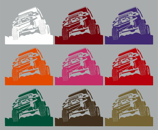 Off-Road 4x4 Rock Climbing Car Truck Window Wall Vinyl Decal Sticker Multi-Color