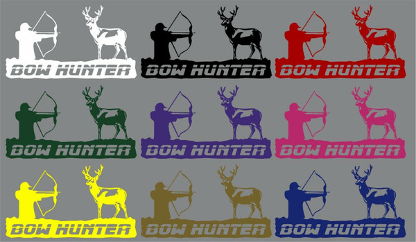 Bow Hunter Deer Archery Hunting Car Truck Window Laptop Vinyl Decal Sticker Multi-Color