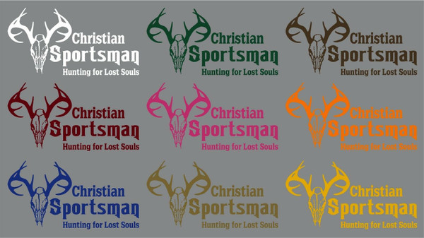 Christian Sportsman Hunting Deer Hunter Bow Car Truck Window Vinyl Decal Sticker Multi-Color