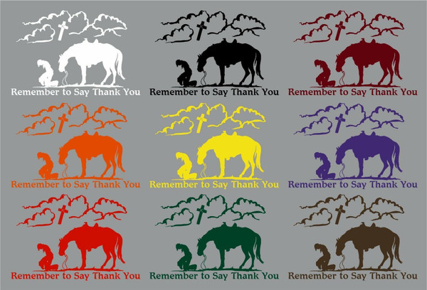 Christian Cowboy Cross Pray Western Car Truck Trailer Window Vinyl Decal Sticker Multi-Color