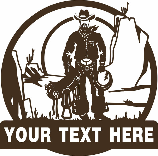 Cowboy Saddle Rope Custom Rodeo Lasso Car Truck Window Vinyl Decal Sticker