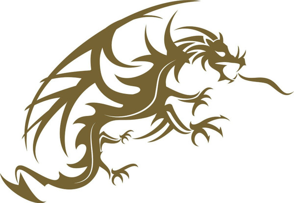 Dragon Mythical Fantasy Creature Art Car Truck Window Laptop Vinyl Decal Sticker Golden