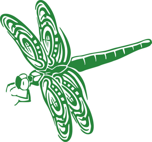 Dragonfly Dragon Fly Insect Wings Car Truck Window Laptop Vinyl Decal Sticker Green