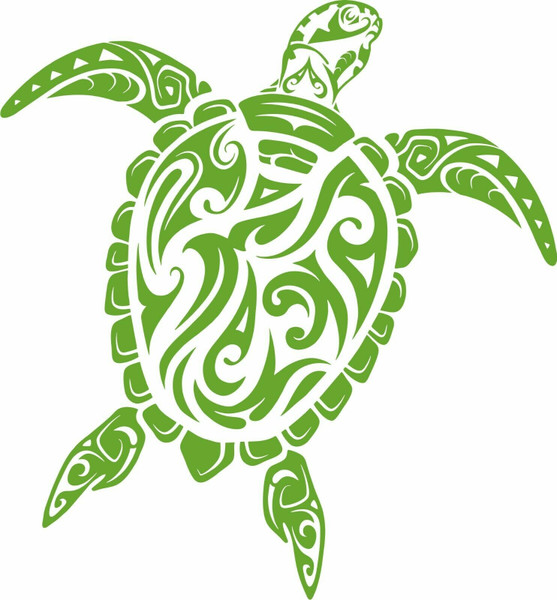 Sea Turtle Beach Ocean Tribal Pet Boat Car Window Vinyl Decal Sticker  Green