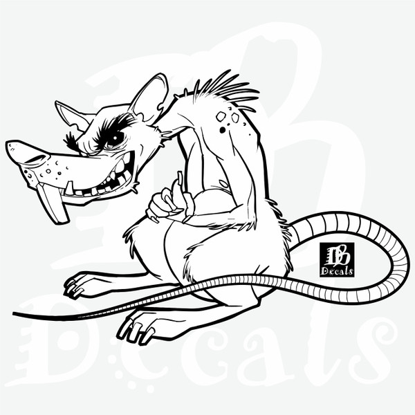 Evil Rat Mean Bad Monster Mouse Animal Car Truck Window PC Vinyl Decal Sticker