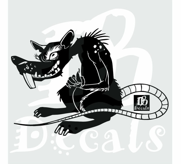 Evil Dirty Rat Bad Monster Mouse Animal Car Truck Window PC Vinyl Decal Sticker