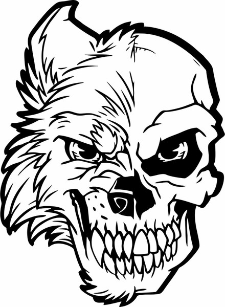 Skull Wolf Man Werewolf Monster Half Beast Car Truck Window Vinyl Decal Sticker