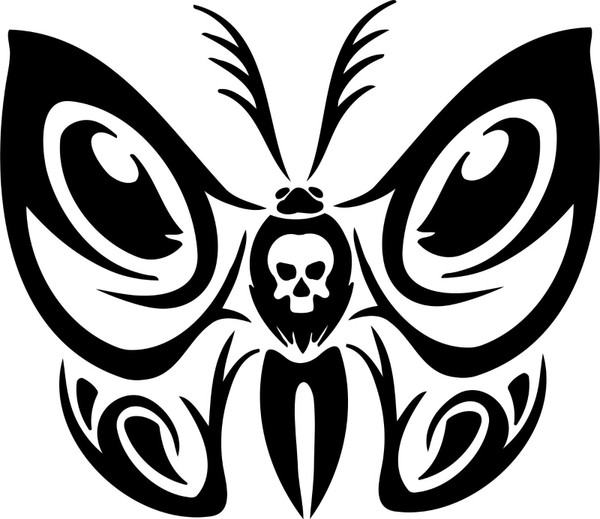 Butterfly Tribal  Skull Truck Car Window Laptop Vinyl Decal Sticker