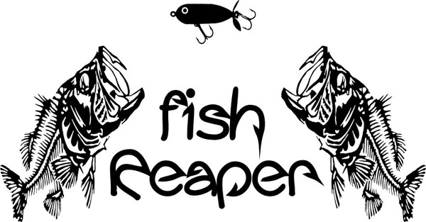 Fish Reaper Skeleton Fishing Lure Hook Car Boat Truck Window Vinyl Decal Sticker