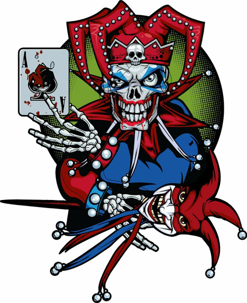 Jester Skull Evil Clown Scary Circus Car Truck Laptop Window Vinyl Decal Sticker
