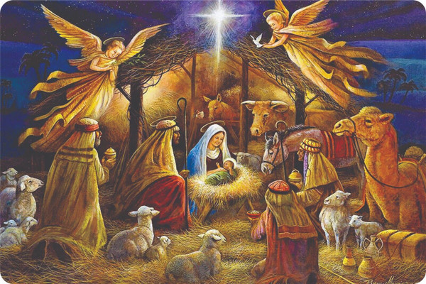 Nativity Christian Christmas Jesus Christ Lord GOD 12" x 8" Plaques Signs