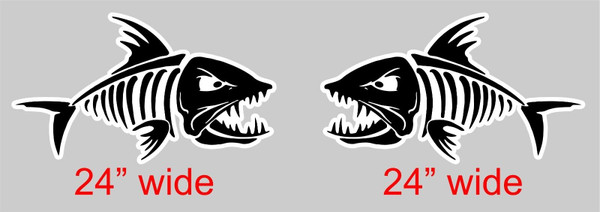 Skeleton Bone Fish Fishing Car Boat Truck Window Vinyl Decal Sticker
