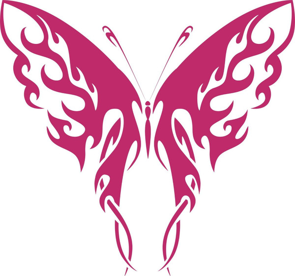 Butterfly Tribal Flame Design Truck Car Window Laptop Vinyl Decal Sticker