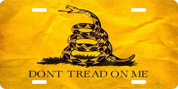 Don't Tread On Me Snake Rattlesnake Gadsden Flag License Plate Car Truck Tag