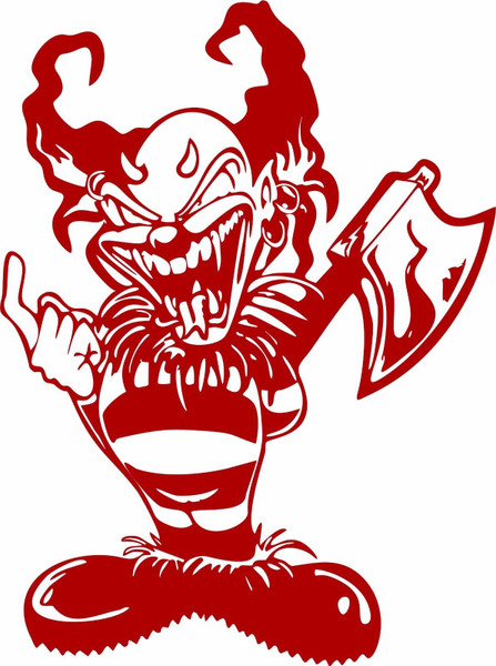 Clown Evil Jester Joker Axe  Weapon Laptop Vinyl Decal Sticker