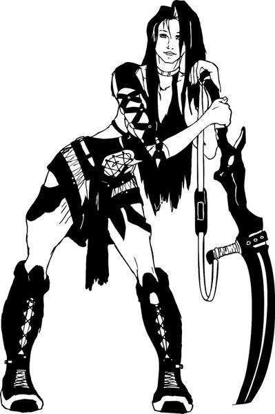 Female Woman Girl Warrior Sword Battle Car Truck Window Vinyl Decal Sticker