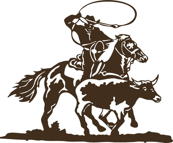 Cowboy Roping Calf Western Rodeo Bull Horse Car Truck Window Vinyl Decal