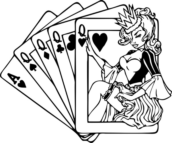Queen Sexy Girl Cards Heart Crown Car Truck Window Laptop Vinyl Decal Sticker