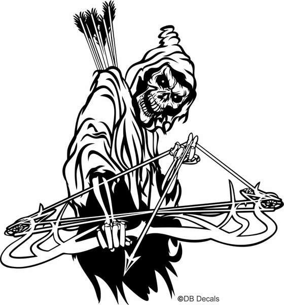 Grim Reaper Bow Arrow Archery Hunting Deer Car Truck Window Vinyl Decal Sticker Grim Reaper Bow Arrow Archery Hunting Deer Car Truck Window Vinyl Decal Sticker